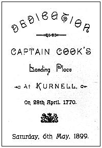Invitation to the Dedication of Captain Cook's Landing Place Reserve. NPWS, Kurnell