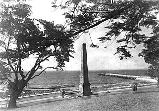 Holt's obelisk and the Reserve wharf constructed by the Trustees of the Reserve in 1902. Caroline Davis