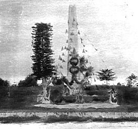 Obelisk decorated for the 1921 celebrations. (Photo: Maureen Brown)