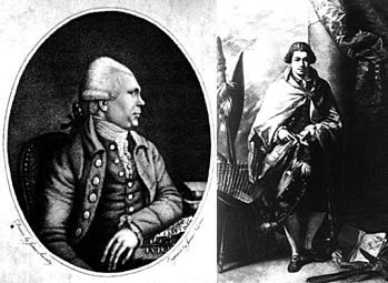 Left. Dr Daniel Solander by J. Newton. Right. Joseph Banks 1773, by Benjamin West. Mitchell Library