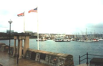 Plymouth Steps, England, in 1995. The Pilgrim Fathers on board the Mayflower sailed from Plymouth Steps in 1620 bound for America. James Cook on board the Endeavour also set out from Plymouth Steps, in 1768, and discovered eastern Australia. Daphne Salt