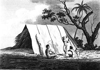 Thomas Medland's drawing of a Botany Bay Aboriginal dwelling in 1789. National Library of Australia